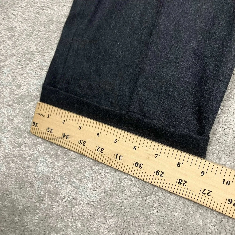 Lauren Ralph Lauren Mens Gray 100% Wool Pleated Cuffed Dress Pants 40x30